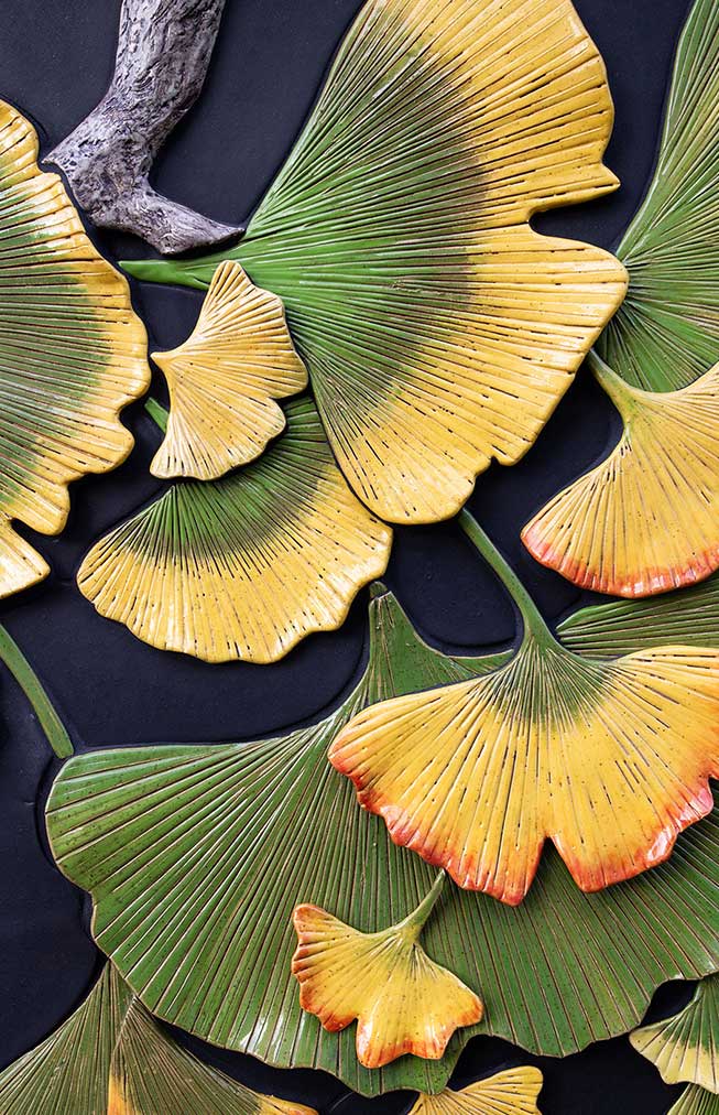 Gingko Leaf Mural Detail