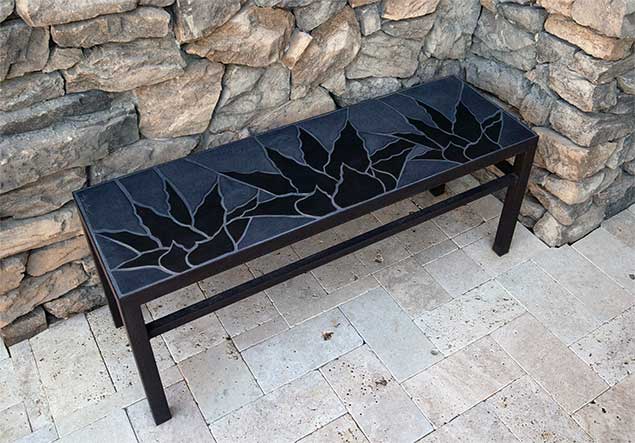 Black Agave Bench - 42 x 18' X 24'