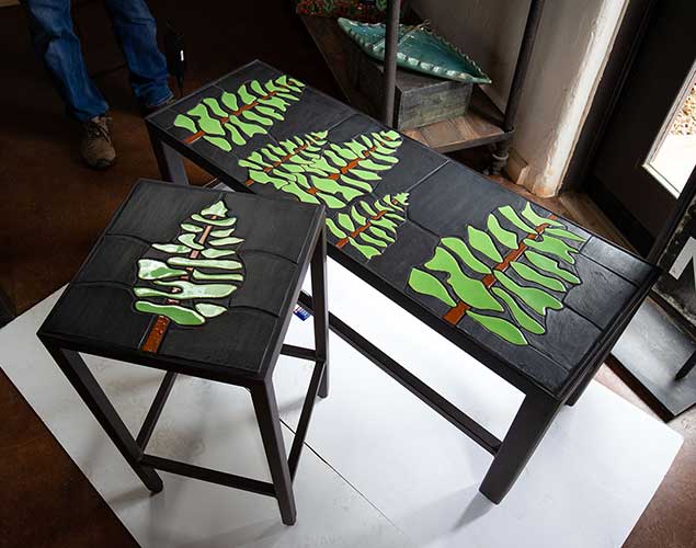 Desert Pine Bench and Side Table