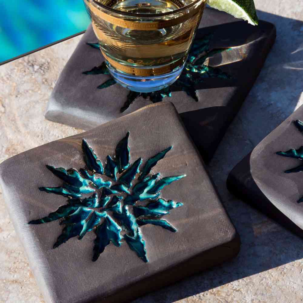 blue coaster set